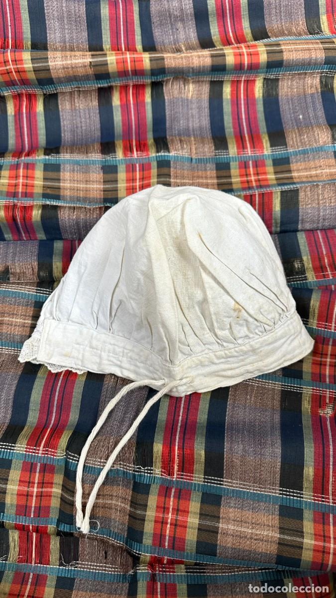 Antig&uuml;edades: Antiguo gorro de lino para dormir - Foto 8