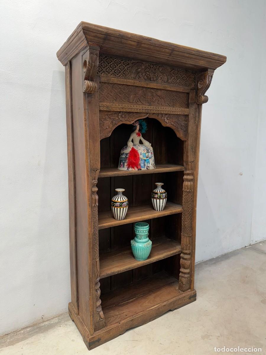 Antig&uuml;edades: Librer&iacute;a colonial en madera de teka maciza, - Foto 1