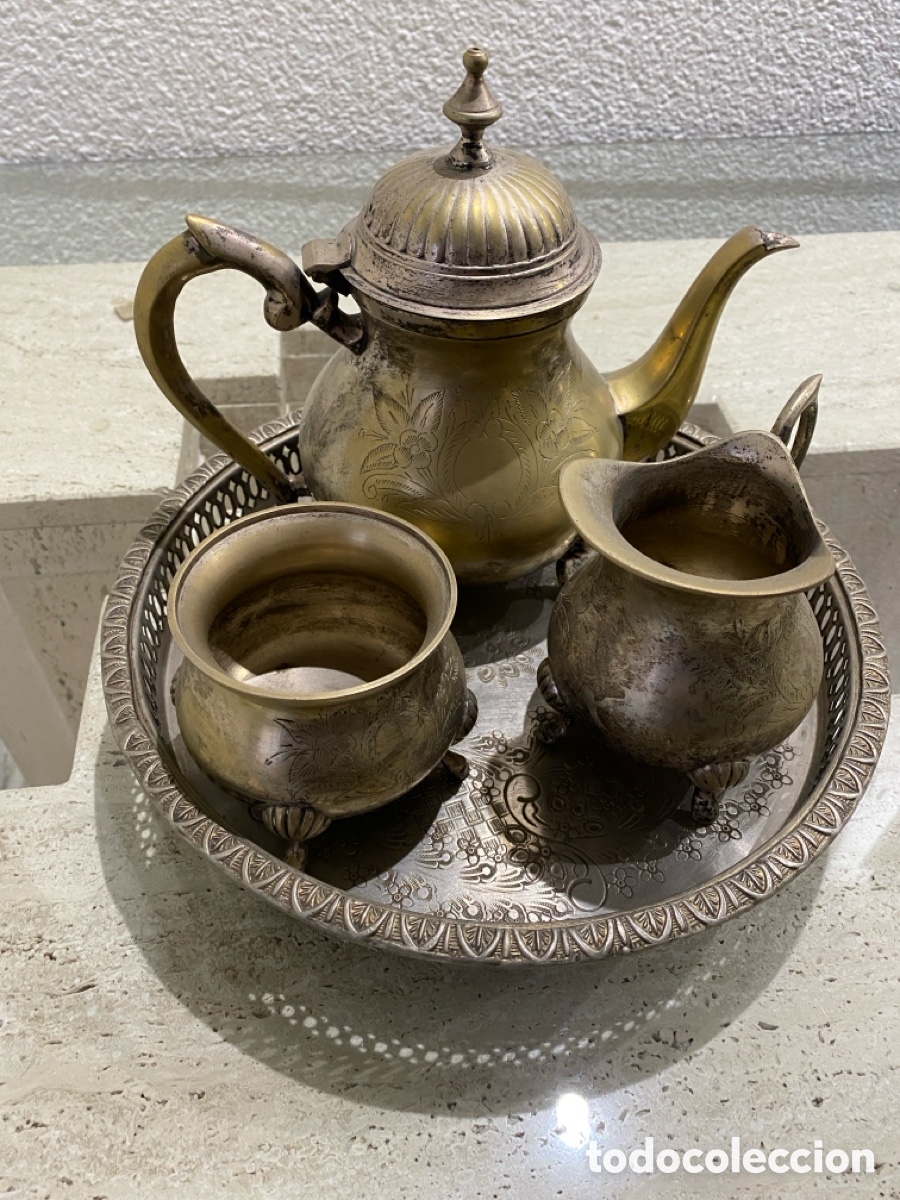 Antig&uuml;edades: Conjunto de tetera y utensilios para el t&eacute; - Foto 15