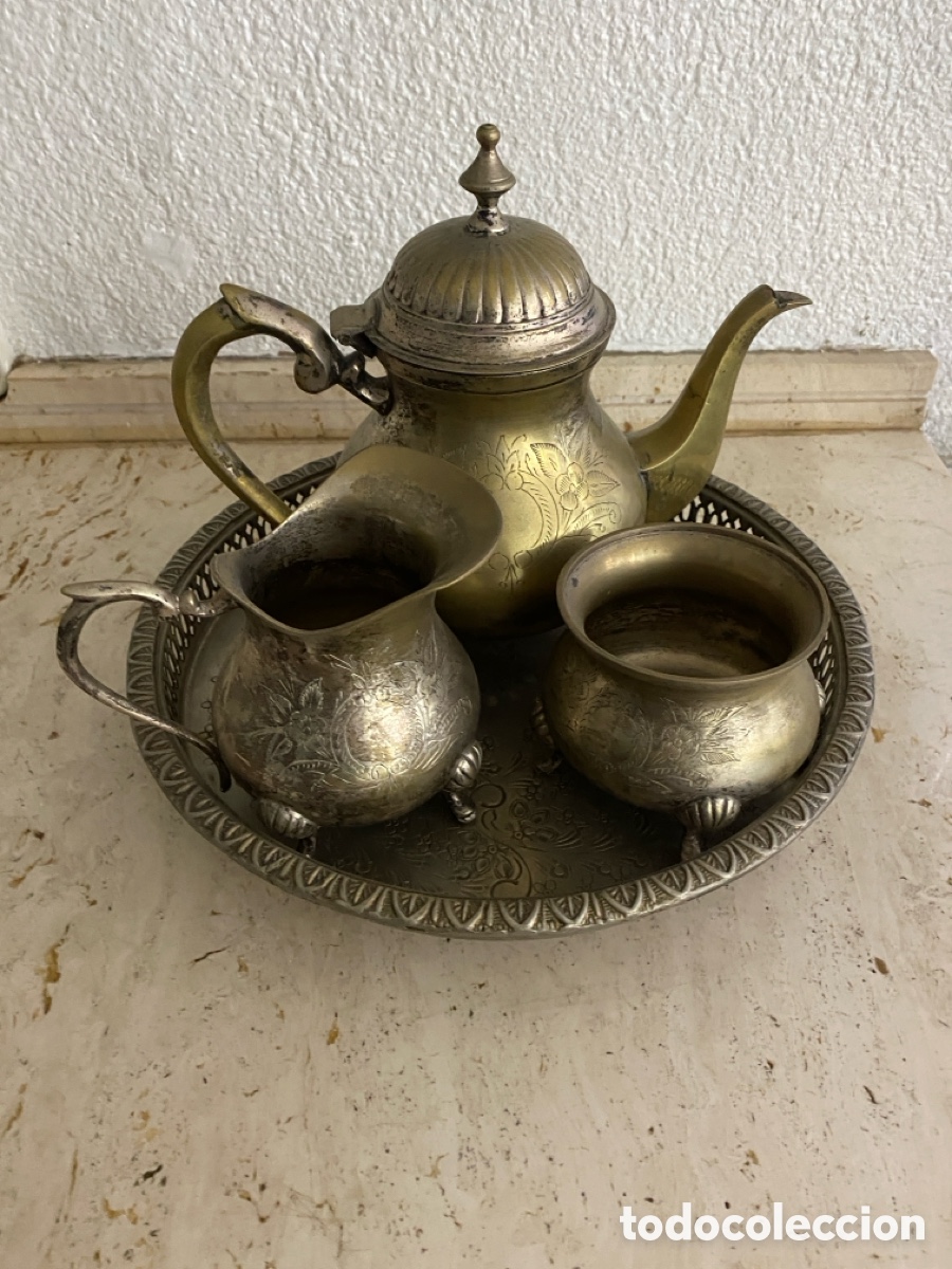 Antig&uuml;edades: Conjunto de tetera y utensilios para el t&eacute; - Foto 1
