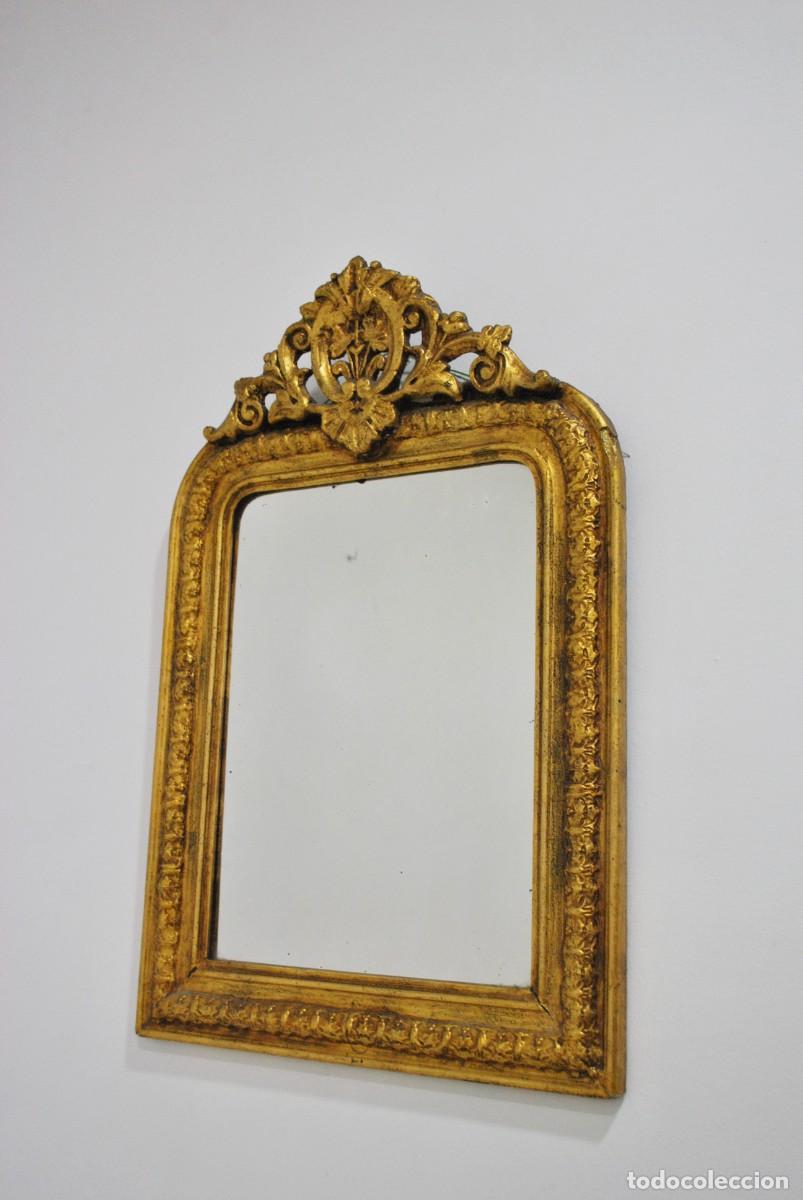 Antig&uuml;edades: ESPEJO ANTIGUO ORO ESTILO LUIS XV - Foto 4