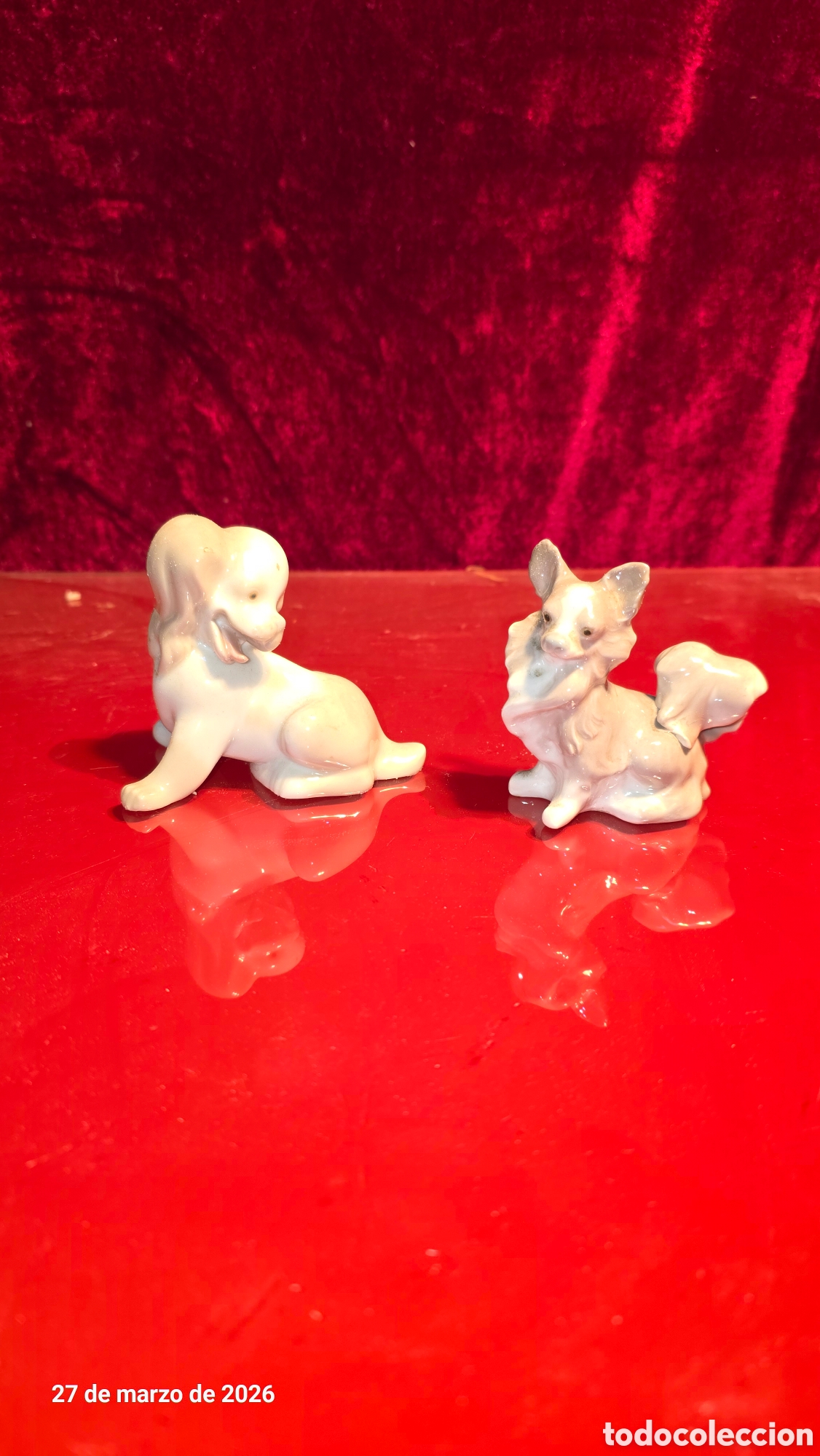 Antig&uuml;edades: 2 perritos porcelana lladro - Foto 1