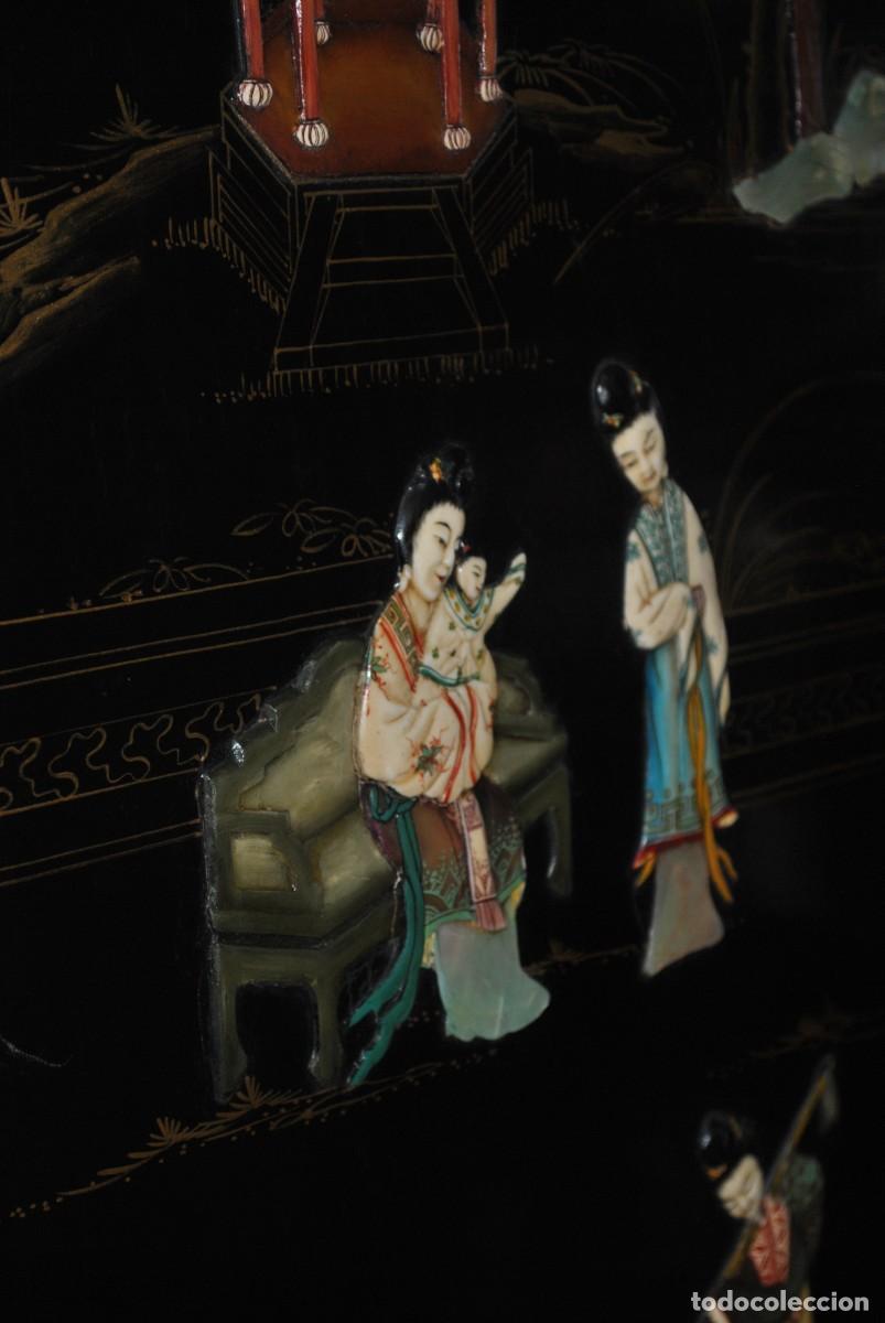 Antig&uuml;edades: BIOMBO ANTIGUO ORIENTAL DE MADERA LACADA - Foto 12
