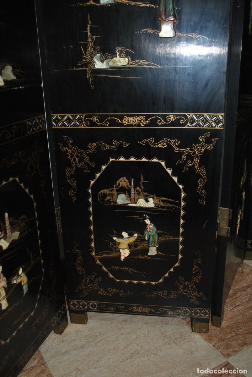 Antig&uuml;edades: BIOMBO ANTIGUO ORIENTAL DE MADERA LACADA - Foto 22