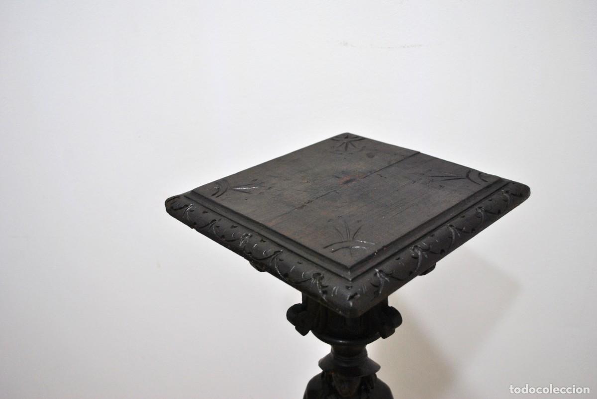 Antig&uuml;edades: MACETERO O PEDESTAL TALLADO MADERA - Foto 3