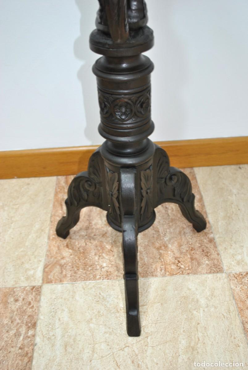 Antig&uuml;edades: MACETERO O PEDESTAL TALLADO MADERA - Foto 9