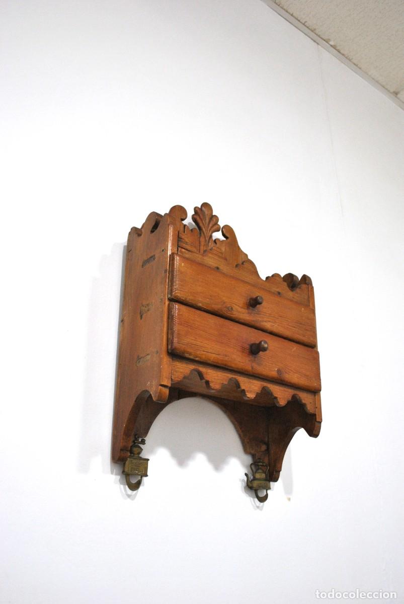 Antig&uuml;edades: MUEBLE DE PARED ESPIECERO DE MADERA - Foto 2