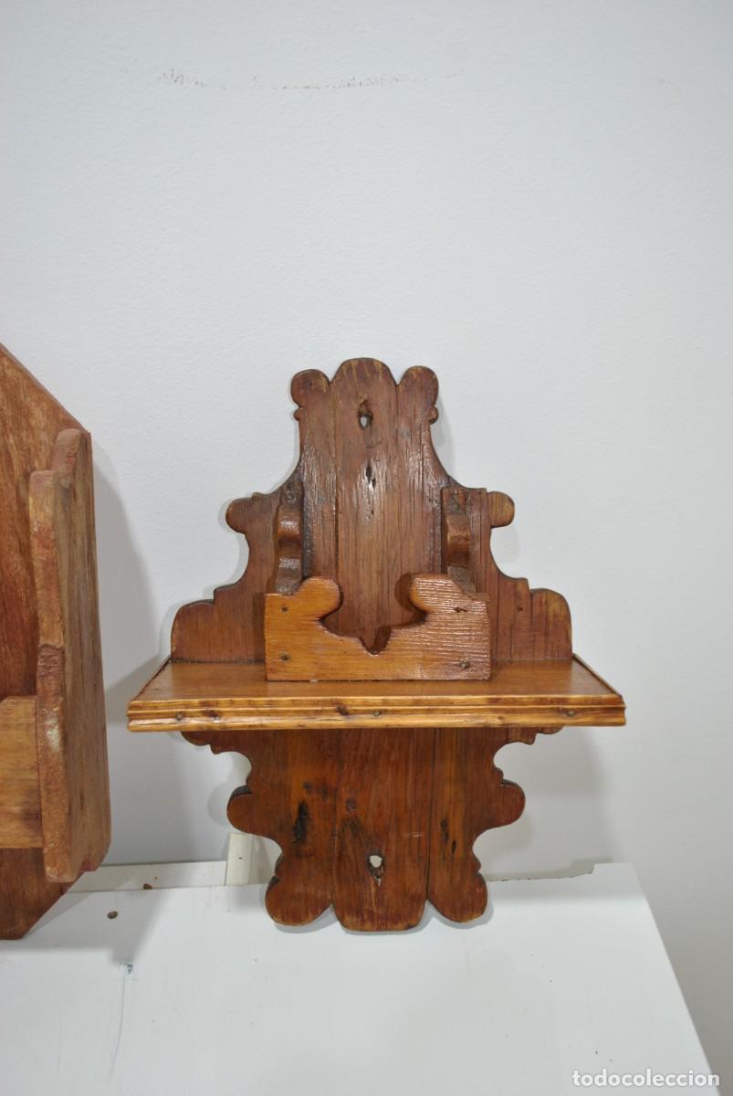 Antig&uuml;edades: LOTE DE ESTANTER&Iacute;AS Y REPISAS DE MADERA - Foto 2