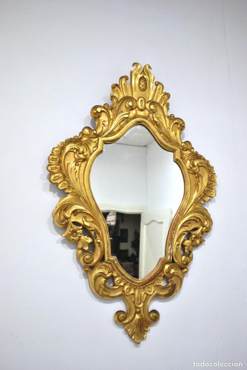 Antig&uuml;edades: ESPEJO ANTIGUO ORO ROCOC&Oacute; ESTILO LUIS XV - Foto 2