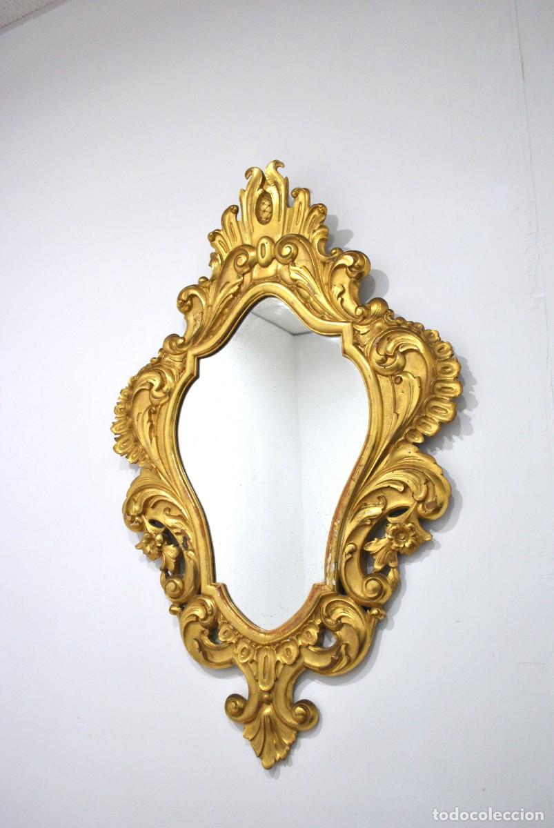 Antig&uuml;edades: ESPEJO ANTIGUO ORO ROCOC&Oacute; ESTILO LUIS XV - Foto 3