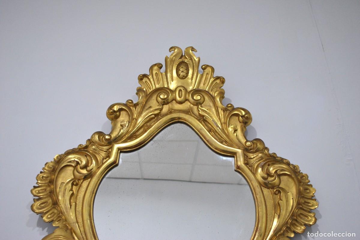 Antig&uuml;edades: ESPEJO ANTIGUO ORO ROCOC&Oacute; ESTILO LUIS XV - Foto 5