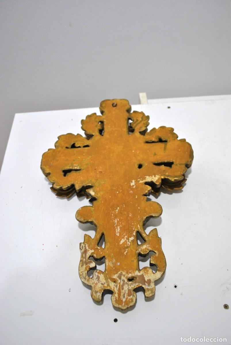 Antig&uuml;edades: CORNUCOPIA CRUCIFIJO ANTIGUO DE MADERA TALLADA - Foto 6