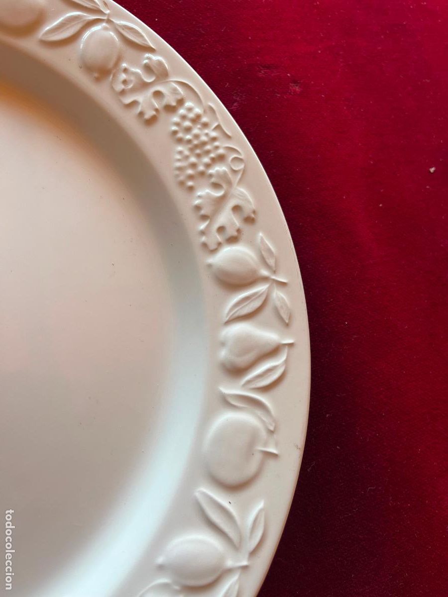 Antig&uuml;edades: Lote 4 Platos gran Tama&ntilde;o 31 cm. Motivos Frutales, Franco Giorgi by Quadrifoglio Made in Italy.