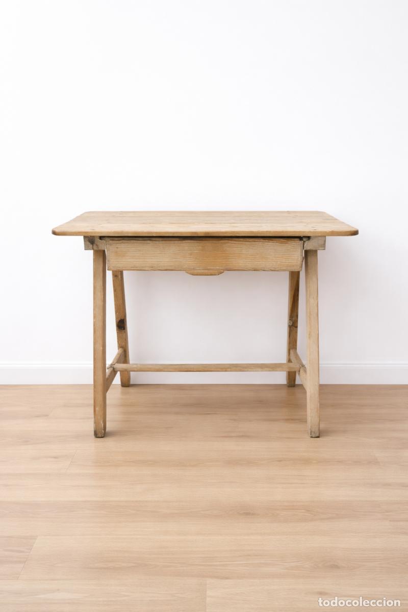Antig&uuml;edades: MESA ANTIGUA TOCINERA DE 1 CAJ&Oacute;N - Foto 1