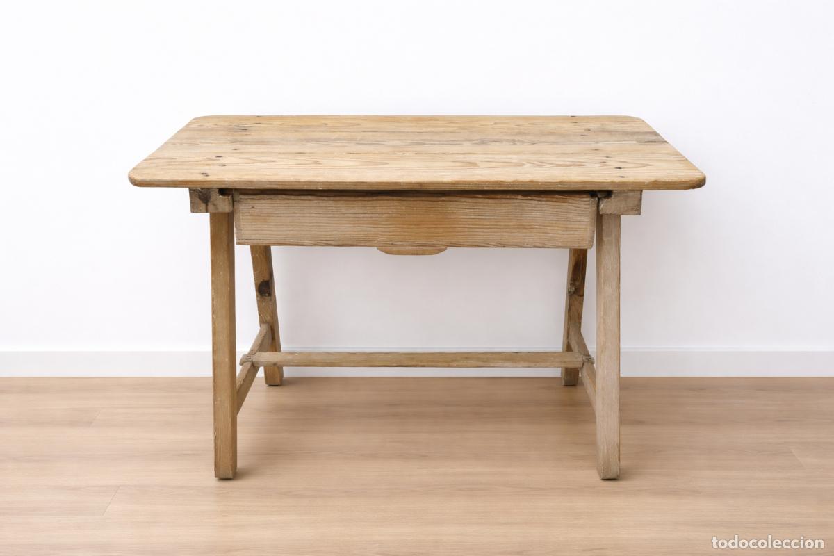 Antig&uuml;edades: MESA ANTIGUA TOCINERA DE 1 CAJ&Oacute;N - Foto 2
