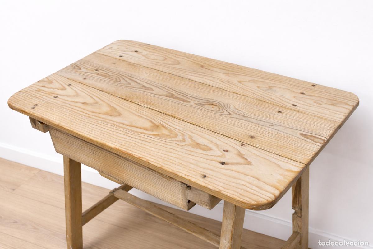 Antig&uuml;edades: MESA ANTIGUA TOCINERA DE 1 CAJ&Oacute;N - Foto 3
