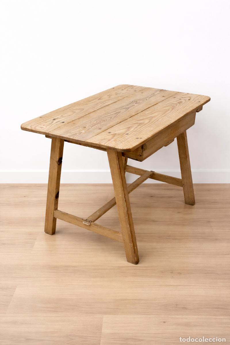 Antig&uuml;edades: MESA ANTIGUA TOCINERA DE 1 CAJ&Oacute;N - Foto 5