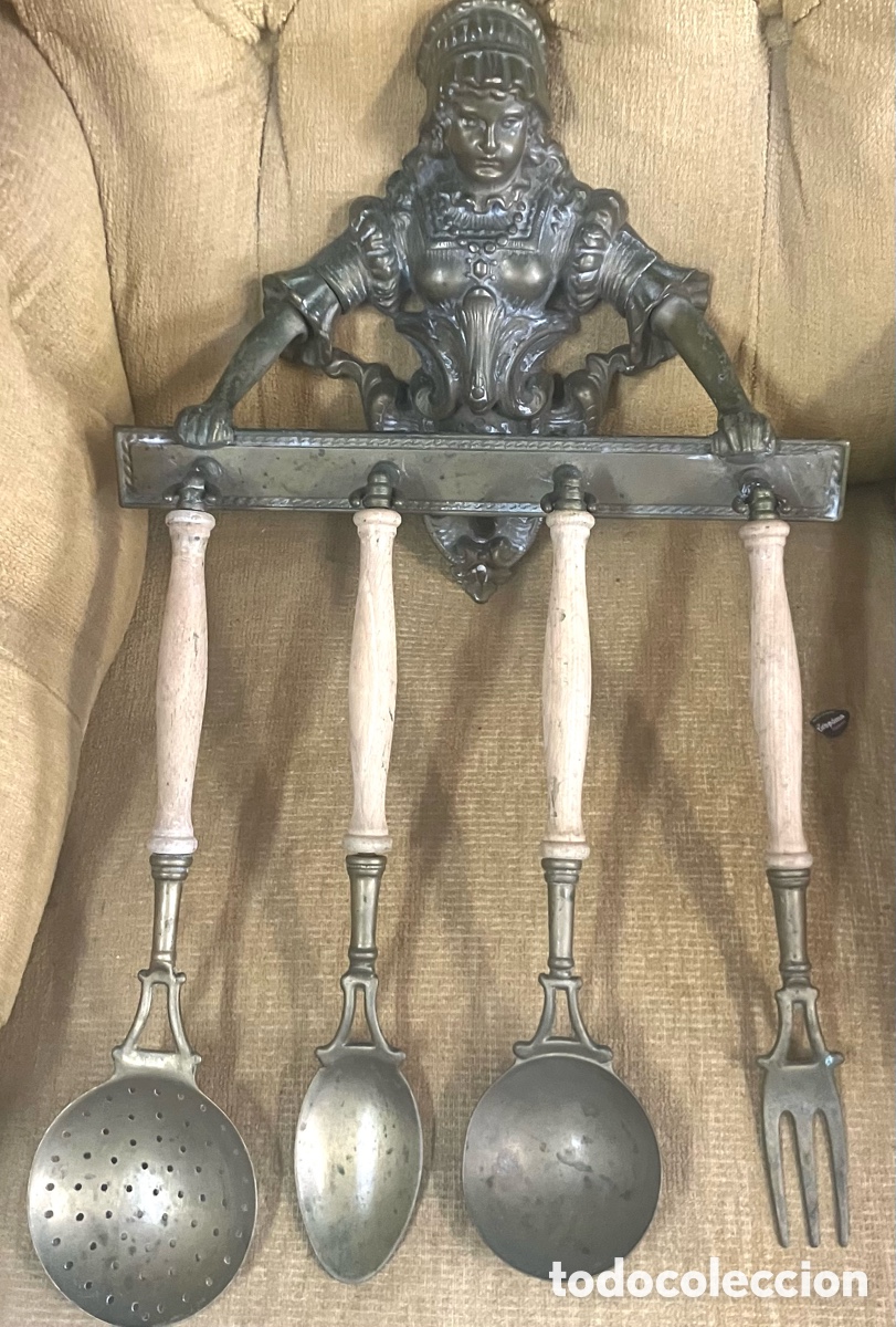 Antig&uuml;edades: Utencils Bronce mazica de Cocina siglo 19 Antigua