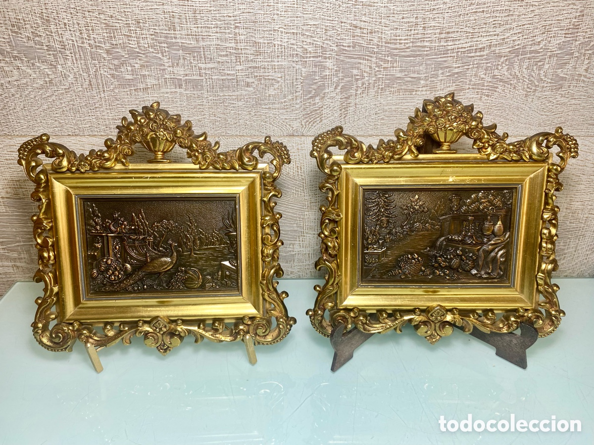 Antig&uuml;edades: Pareja de cuadros barrocos. Cornucopia - Foto 1