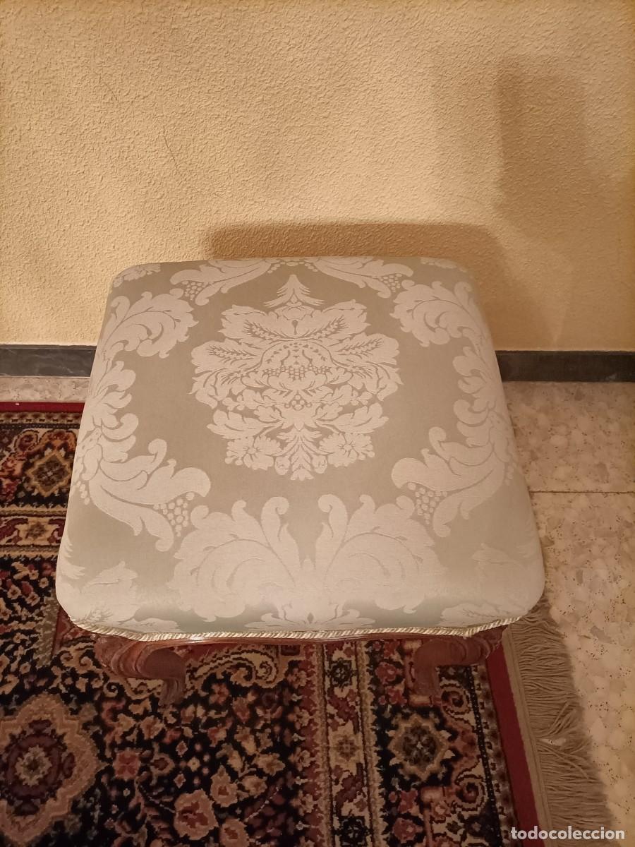 Antig&uuml;edades: Taburete estilo Luis XV con tapizado verde - Foto 6