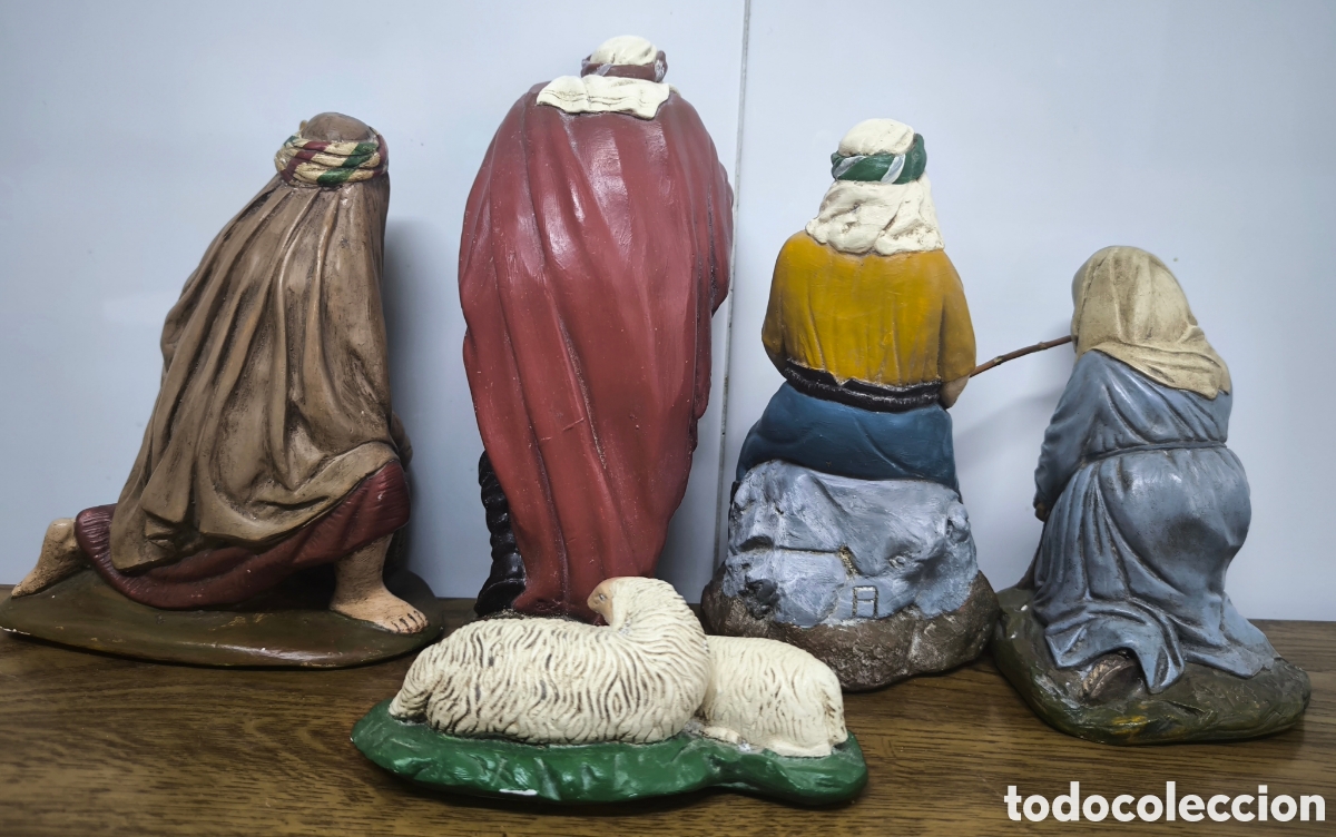 Antig&uuml;edades: 5 FIGURAS DE BEL&Eacute;N. 19cm. - Foto 2