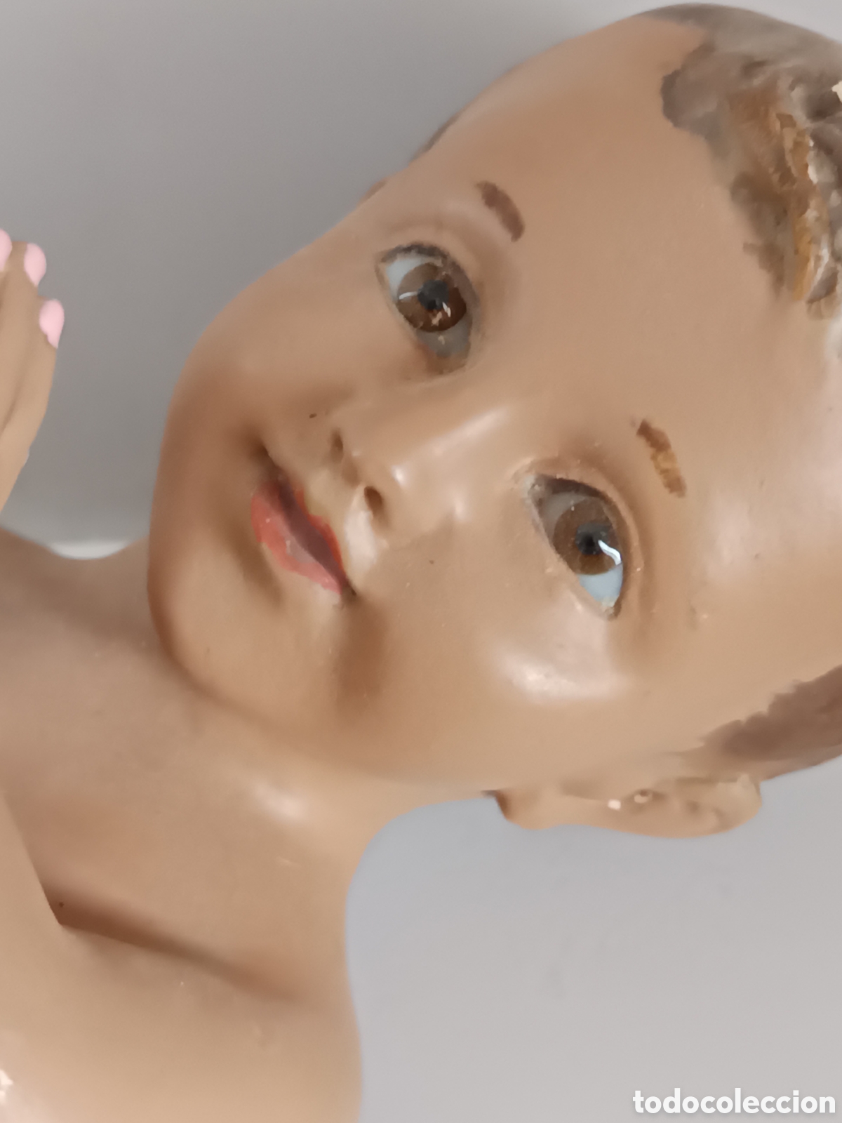 Antig&uuml;edades: Antigua Imagen ni&ntilde;o Jesus de Olot Espa&ntilde;a