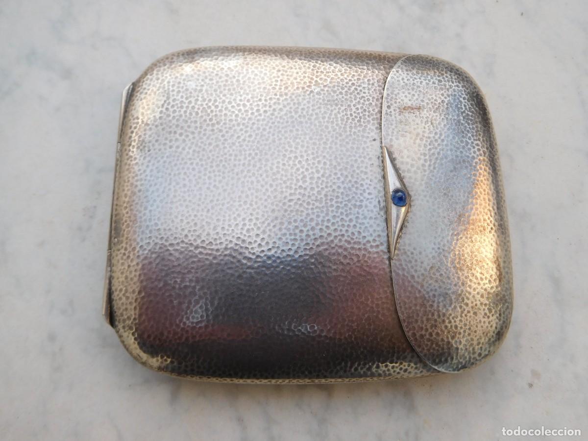 Antig&uuml;edades: Pitillera de plata martele art deco - Foto 2