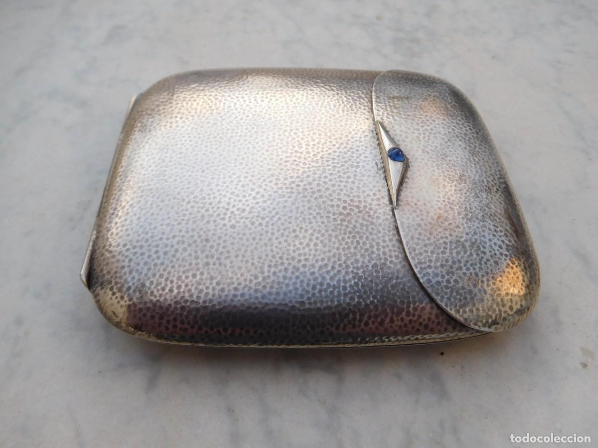 Antig&uuml;edades: Pitillera de plata martele art deco - Foto 3