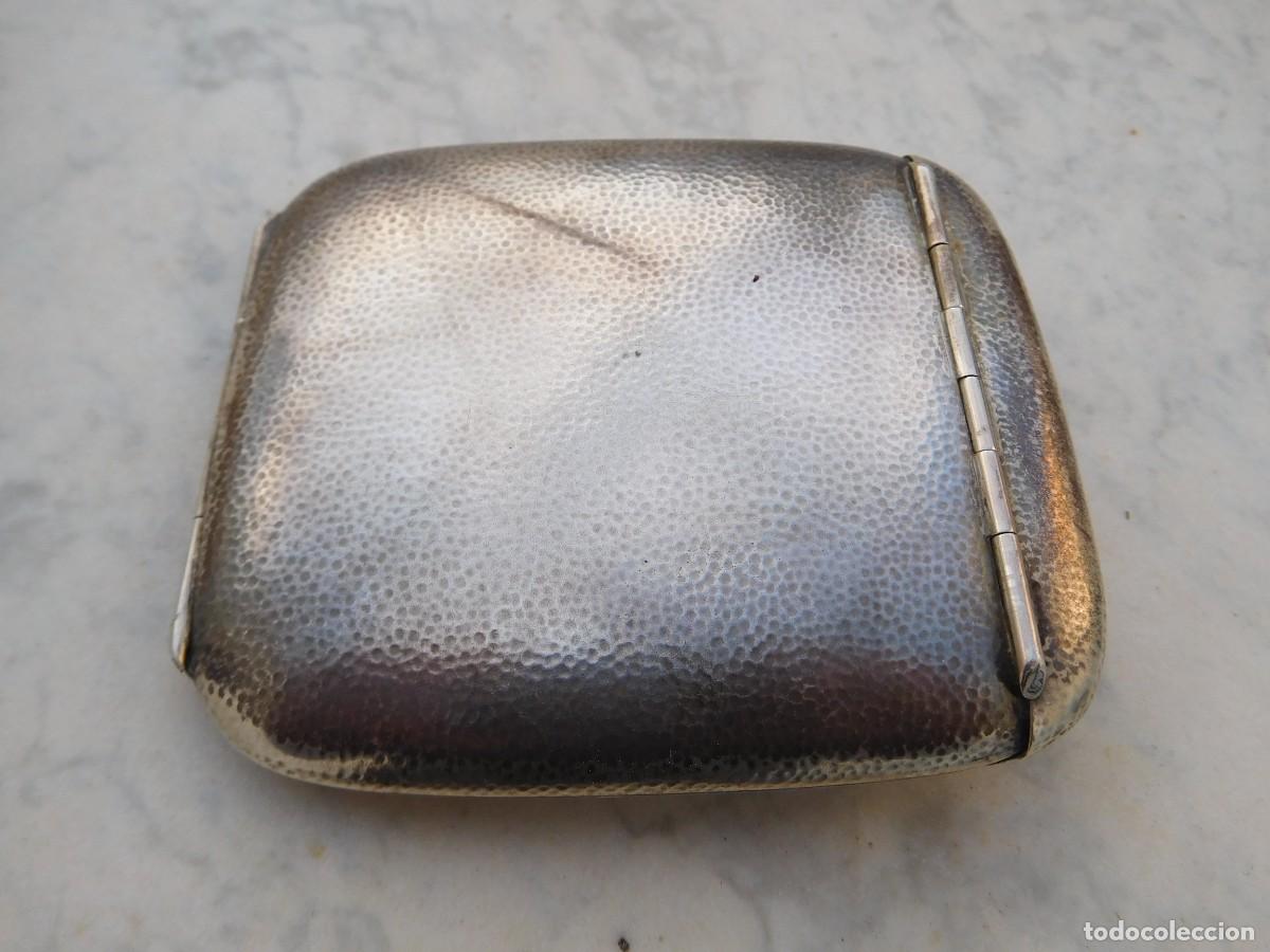 Antig&uuml;edades: Pitillera de plata martele art deco - Foto 6