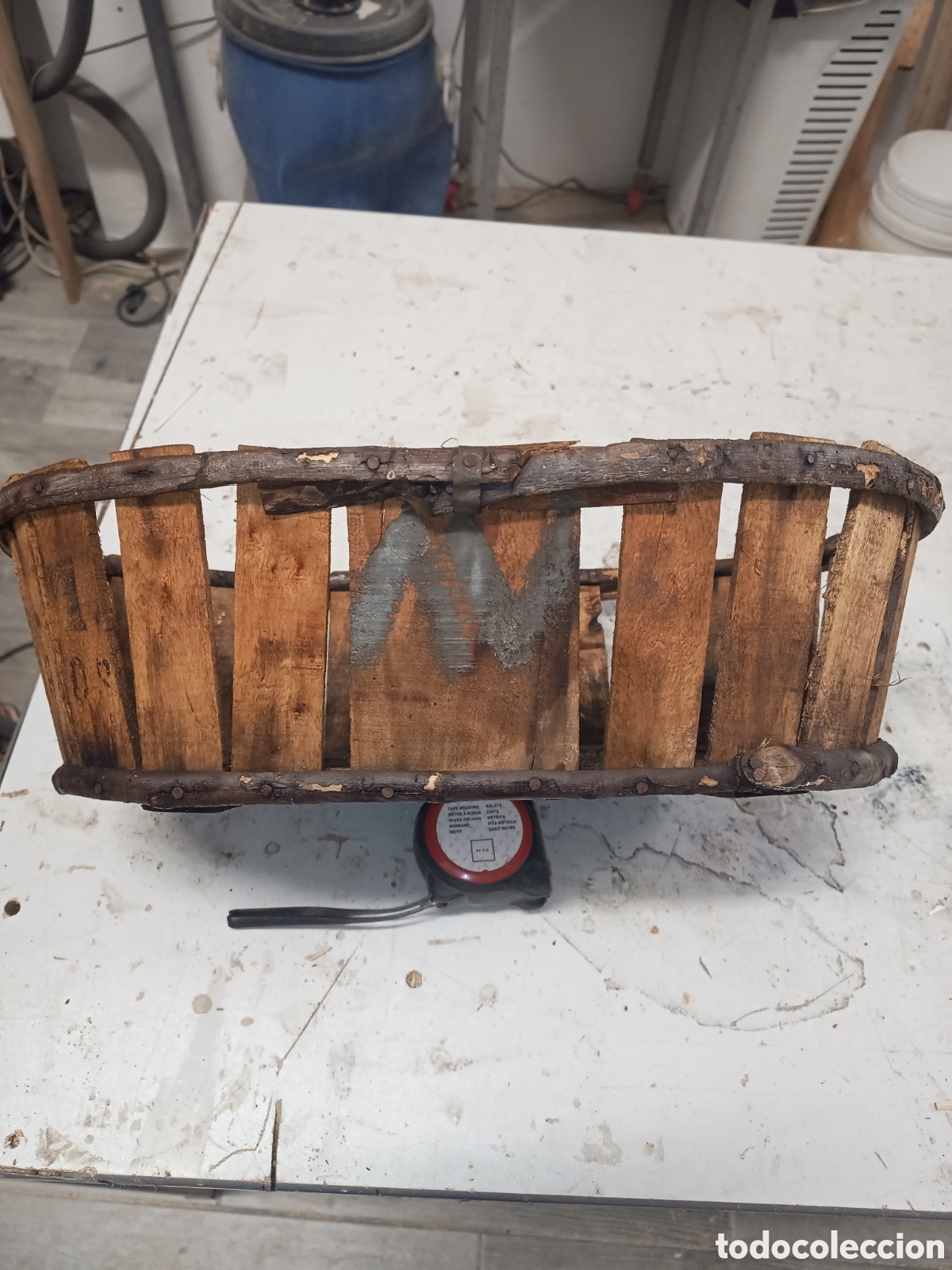 Antig&uuml;edades: Cesta caja de madera para fruta - Foto 3