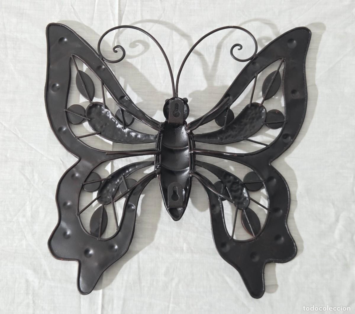 Antig&uuml;edades: Mariposa de chapa y ceramica - Foto 6