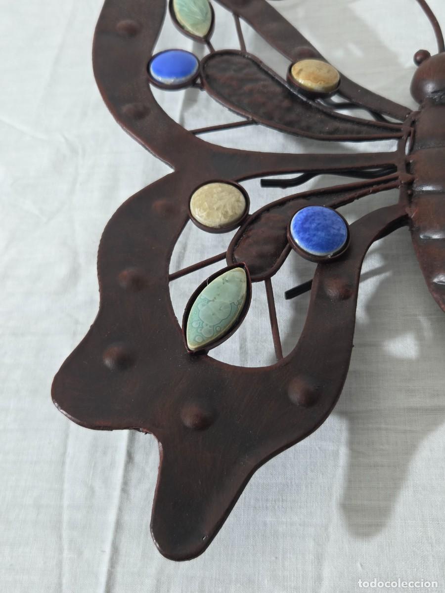 Antig&uuml;edades: Mariposa de chapa y ceramica - Foto 12