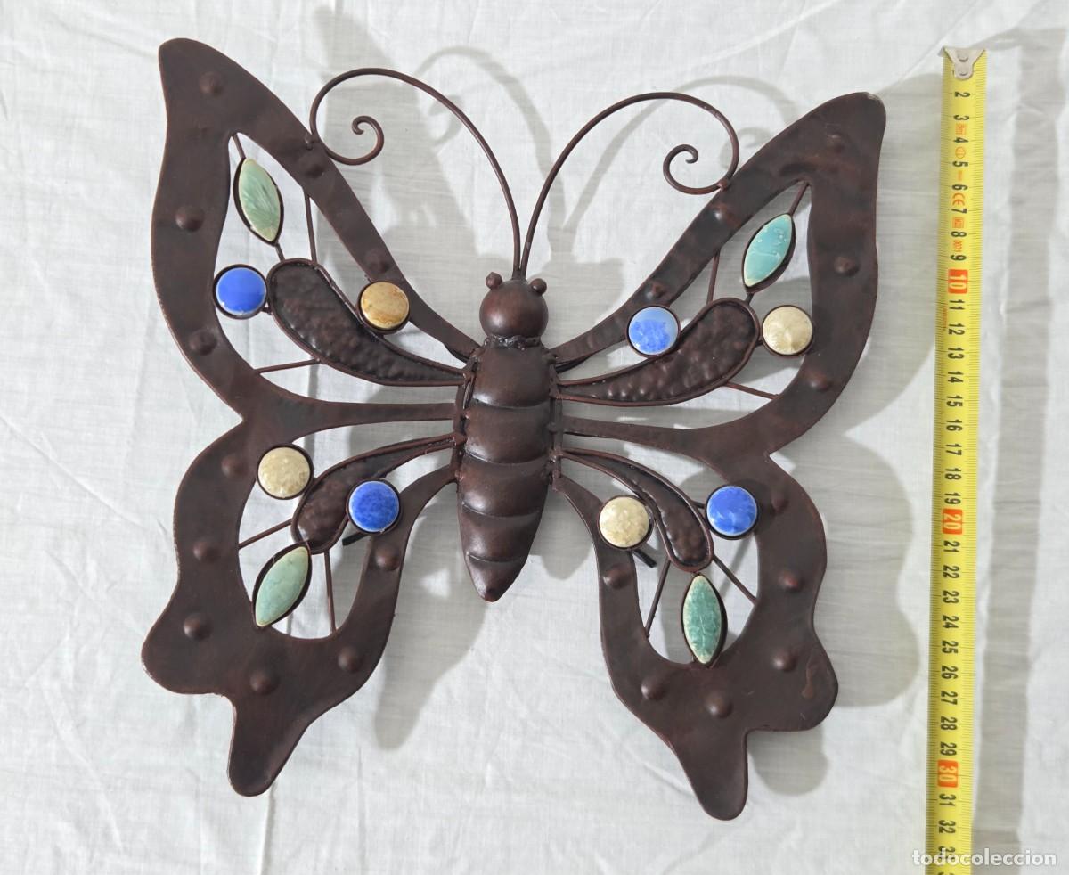 Antig&uuml;edades: Mariposa de chapa y ceramica - Foto 16