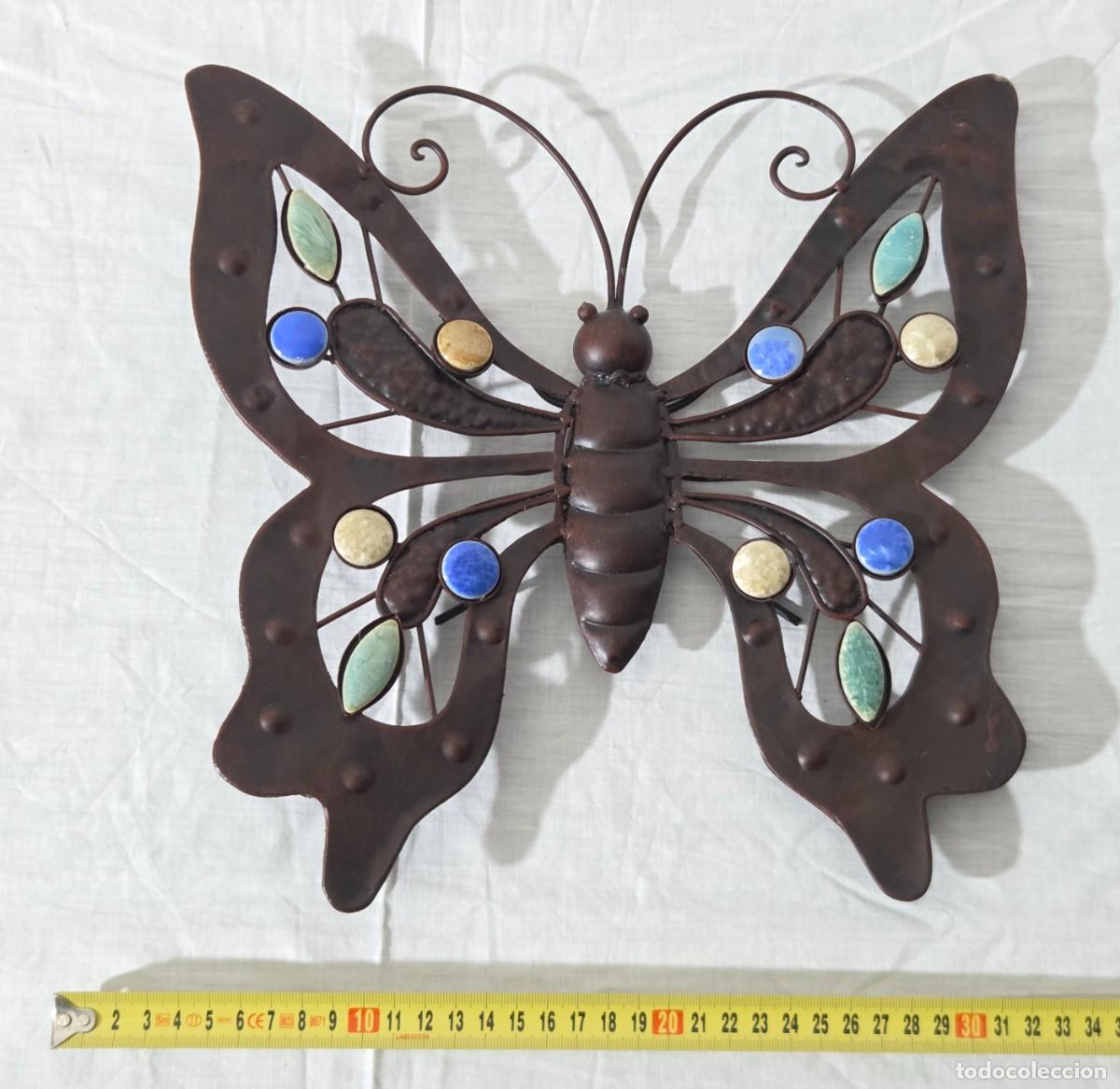 Antig&uuml;edades: Mariposa de chapa y ceramica - Foto 17