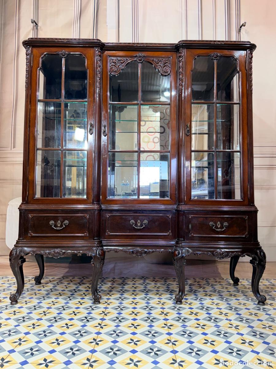 Antig&uuml;edades: Elegante vitrina de caoba - Foto 2