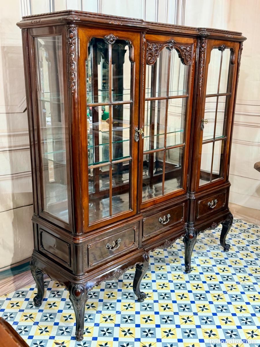 Antig&uuml;edades: Elegante vitrina de caoba - Foto 4