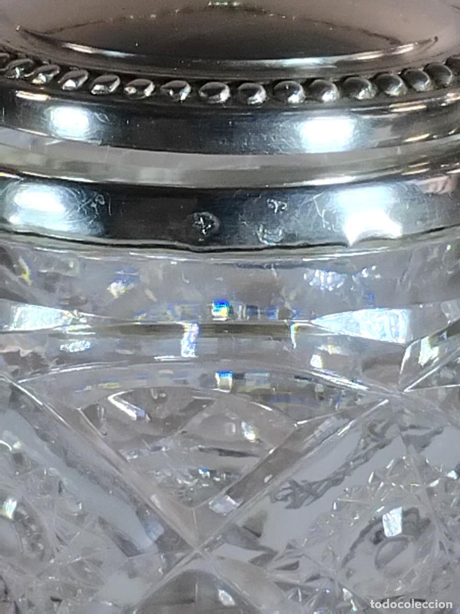 Antig&uuml;edades: 916/ 1000 Plata y cristal. Especiero - Foto 4