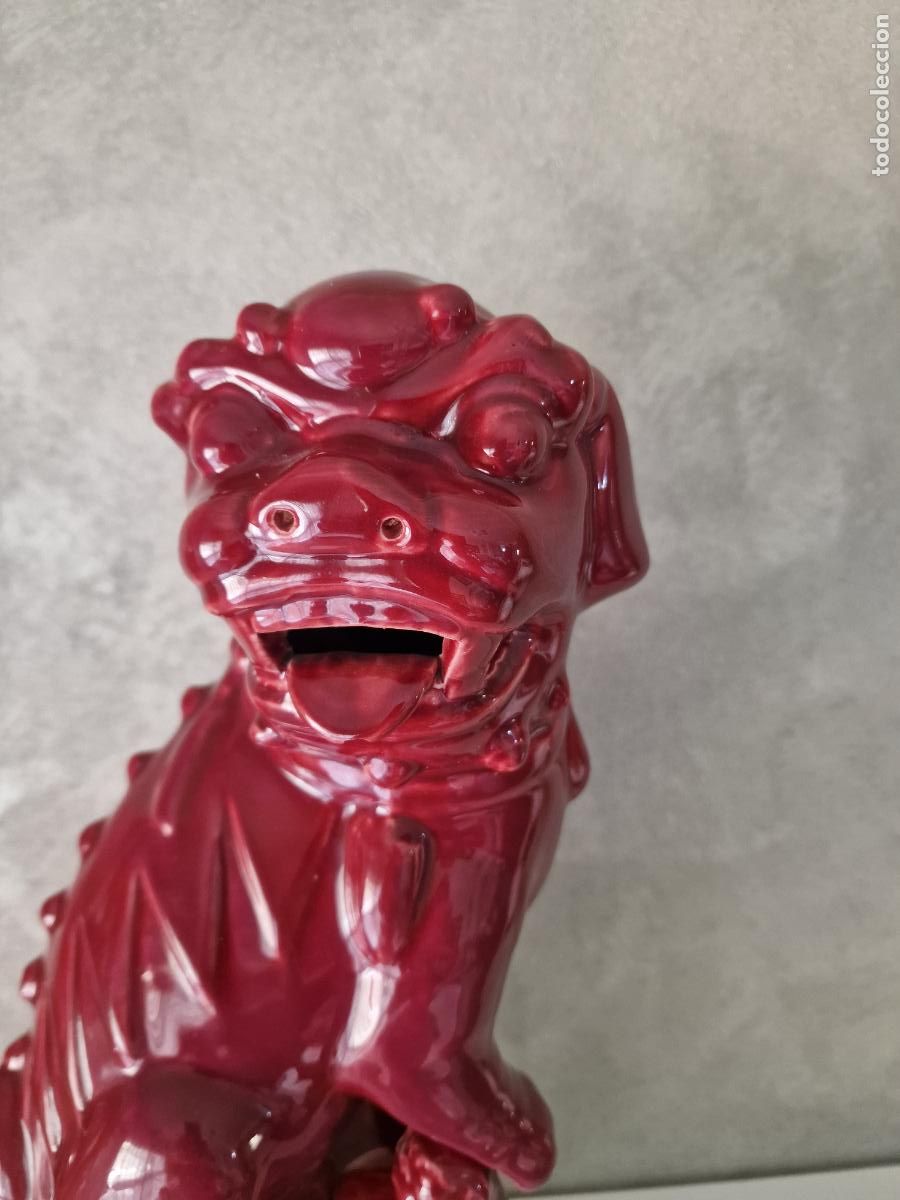 Antig&uuml;edades: PERRO FOO DRAGON CHINO MANISES HISPANIA 40 cm - Foto 2