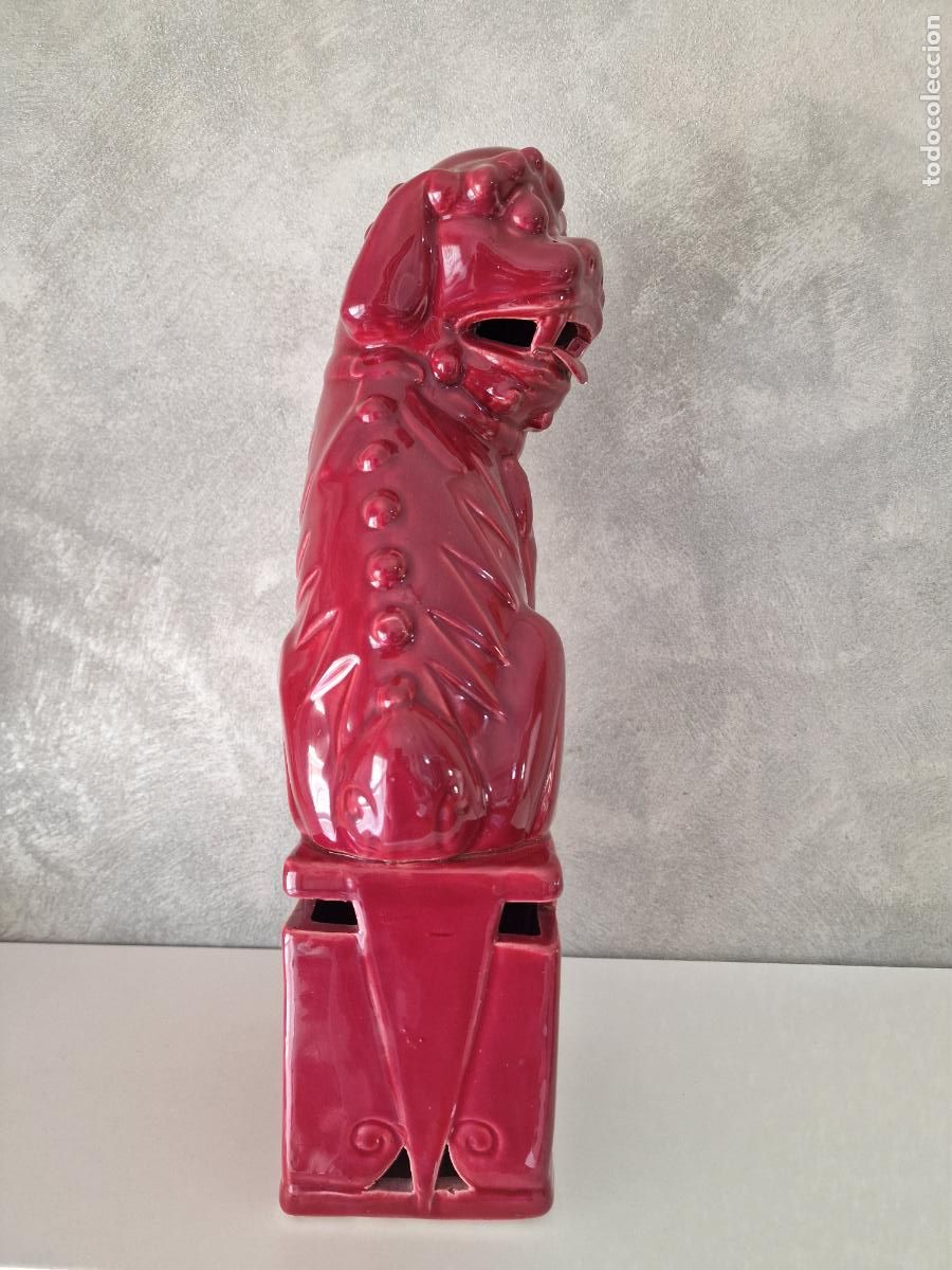 Antig&uuml;edades: PERRO FOO DRAGON CHINO MANISES HISPANIA 40 cm - Foto 3
