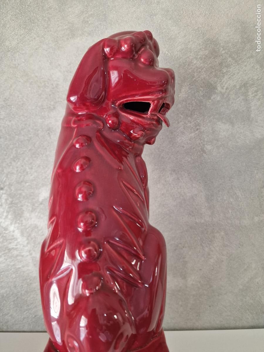 Antig&uuml;edades: PERRO FOO DRAGON CHINO MANISES HISPANIA 40 cm - Foto 4