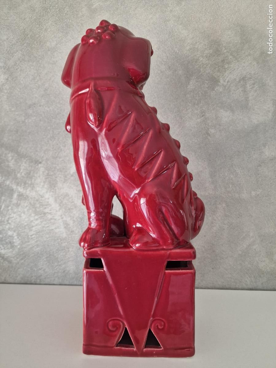 Antig&uuml;edades: PERRO FOO DRAGON CHINO MANISES HISPANIA 40 cm - Foto 5