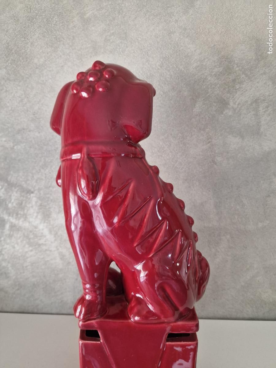 Antig&uuml;edades: PERRO FOO DRAGON CHINO MANISES HISPANIA 40 cm - Foto 6