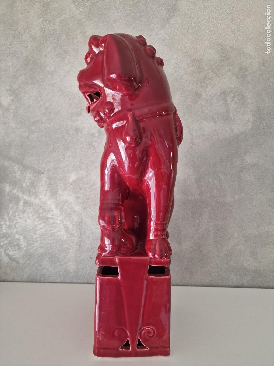 Antig&uuml;edades: PERRO FOO DRAGON CHINO MANISES HISPANIA 40 cm - Foto 7