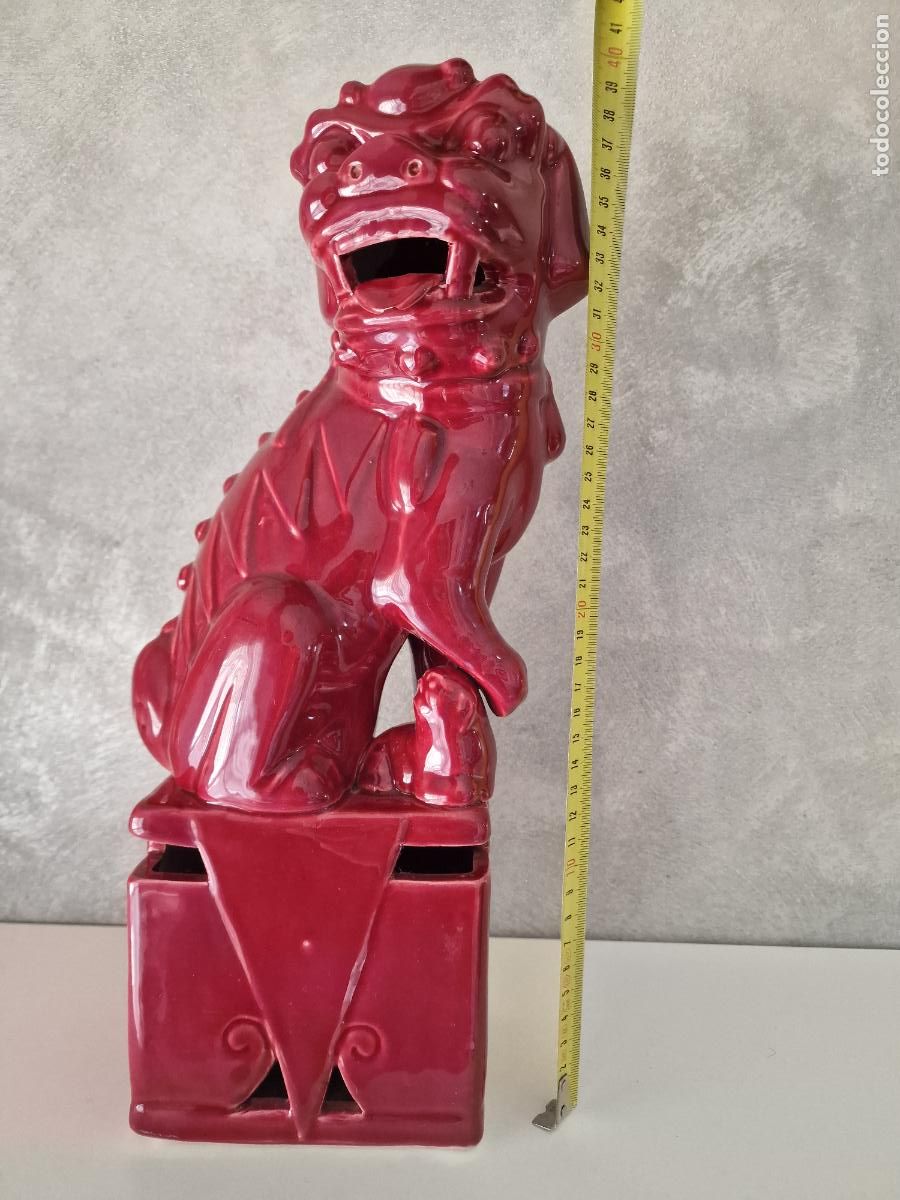 Antig&uuml;edades: PERRO FOO DRAGON CHINO MANISES HISPANIA 40 cm - Foto 12
