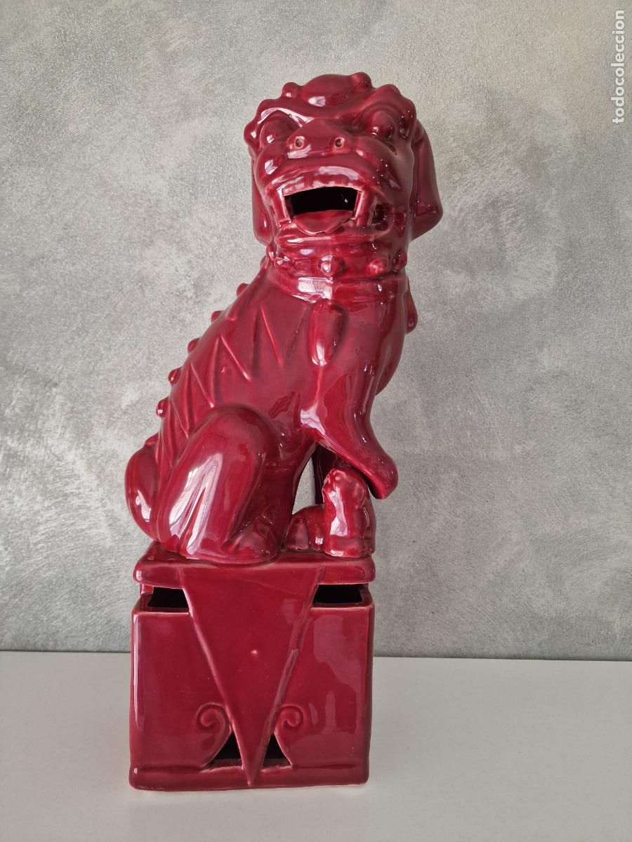 Antig&uuml;edades: PERRO FOO DRAGON CHINO MANISES HISPANIA 40 cm - Foto 1