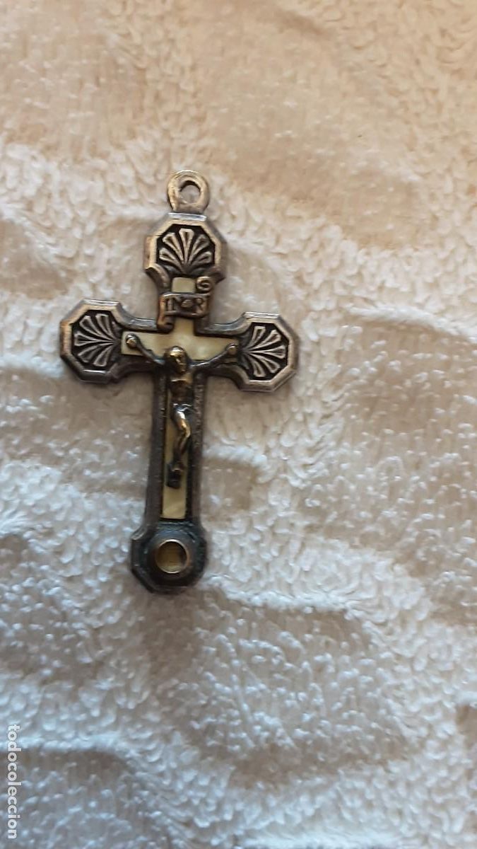 Antig&uuml;edades: Cruz o crucifijo antiguo relicario B Raphaela Mar&iacute;a A.S. Acorde I S V