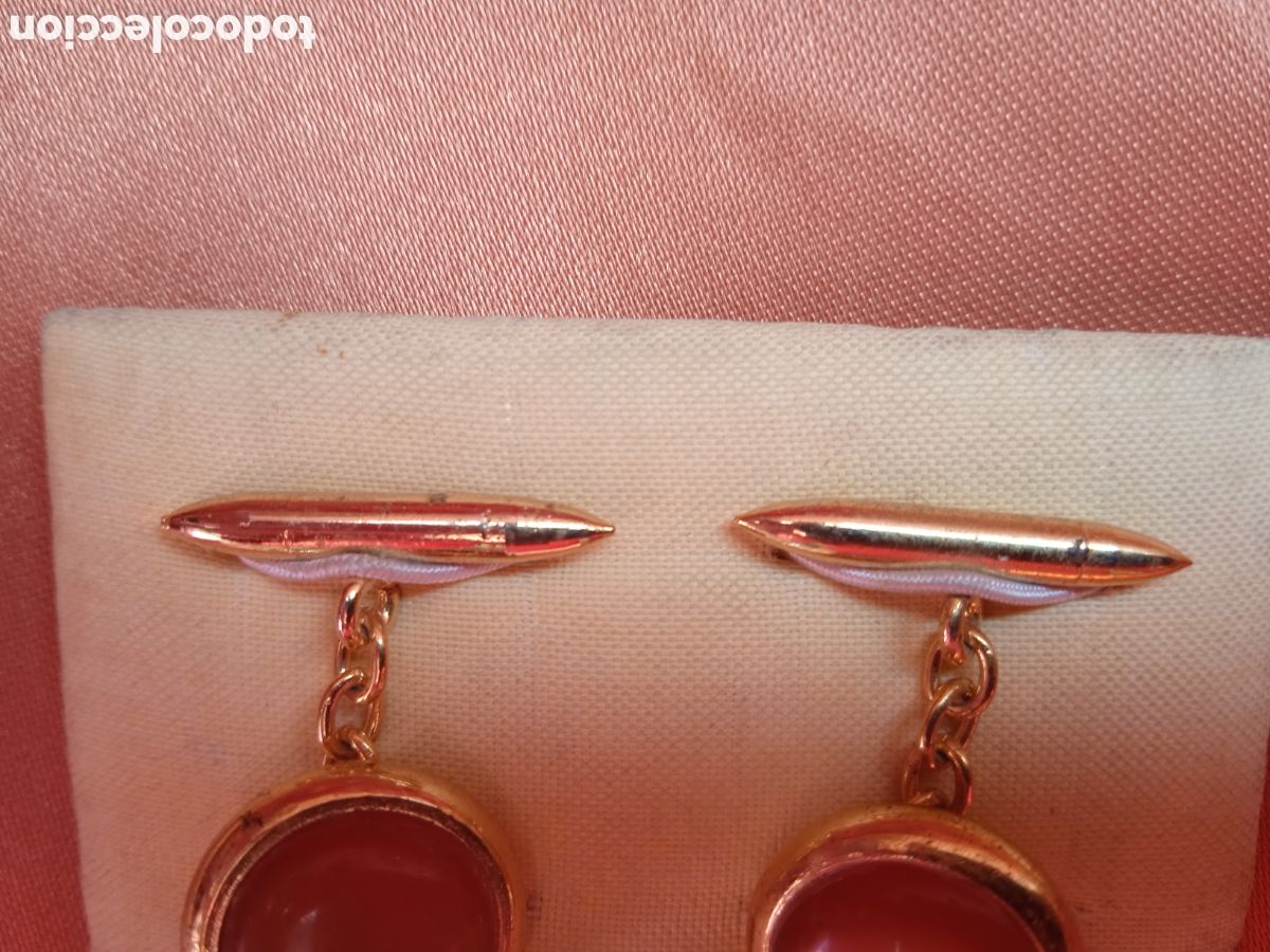 Antig&uuml;edades: GEMELOS PARA CAMISAS CIRCULO AMBAR - Foto 3