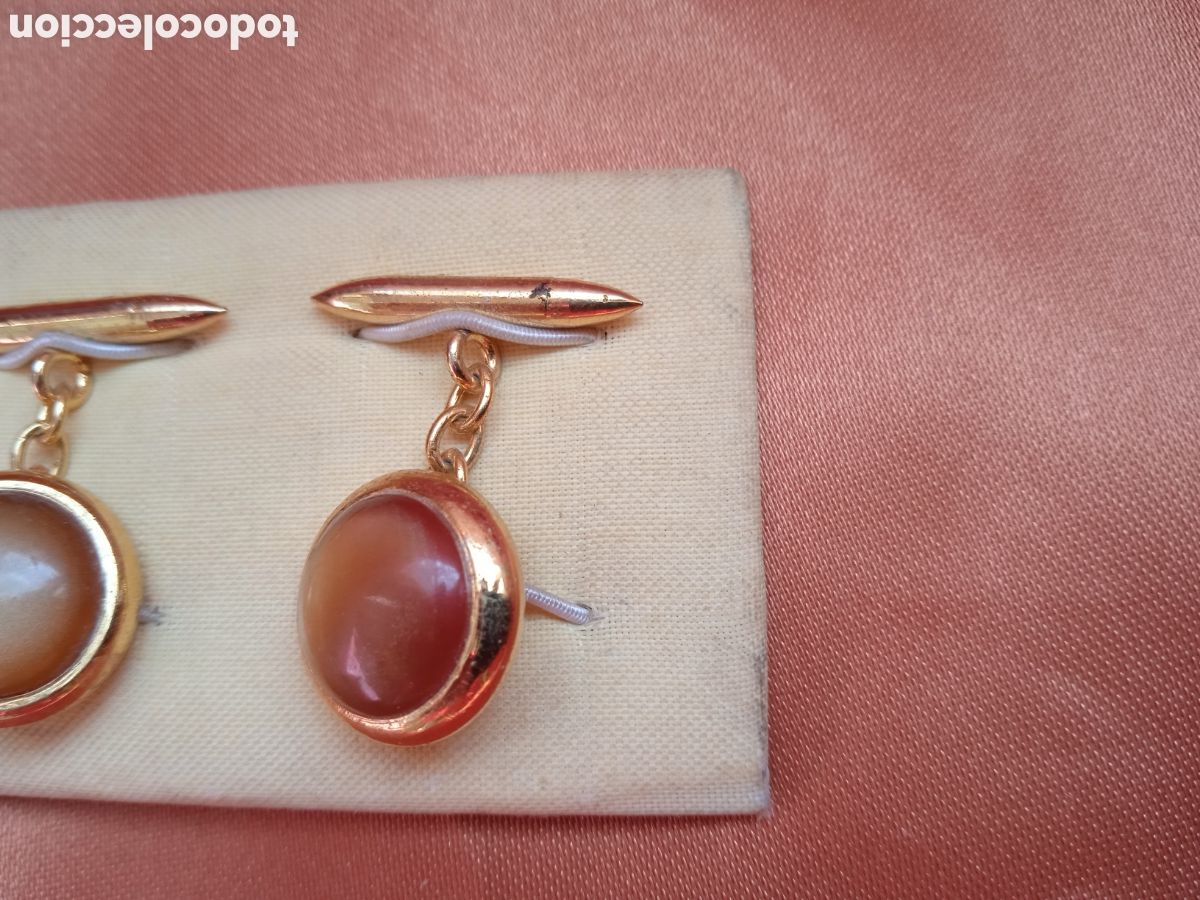 Antig&uuml;edades: GEMELOS PARA CAMISAS CIRCULO AMBAR - Foto 4