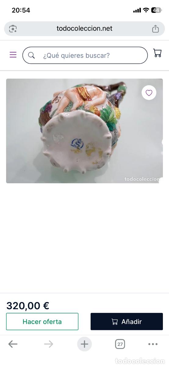 Antig&uuml;edades: Mini Jarra Beb&eacute; Estilo Capodimonte - Foto 3