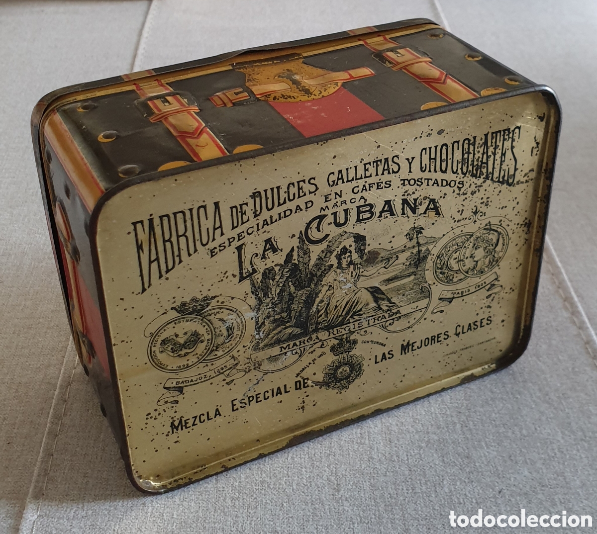 Antig&uuml;edades: LATA LITOGRAFIADA LA CUBANA - Foto 7